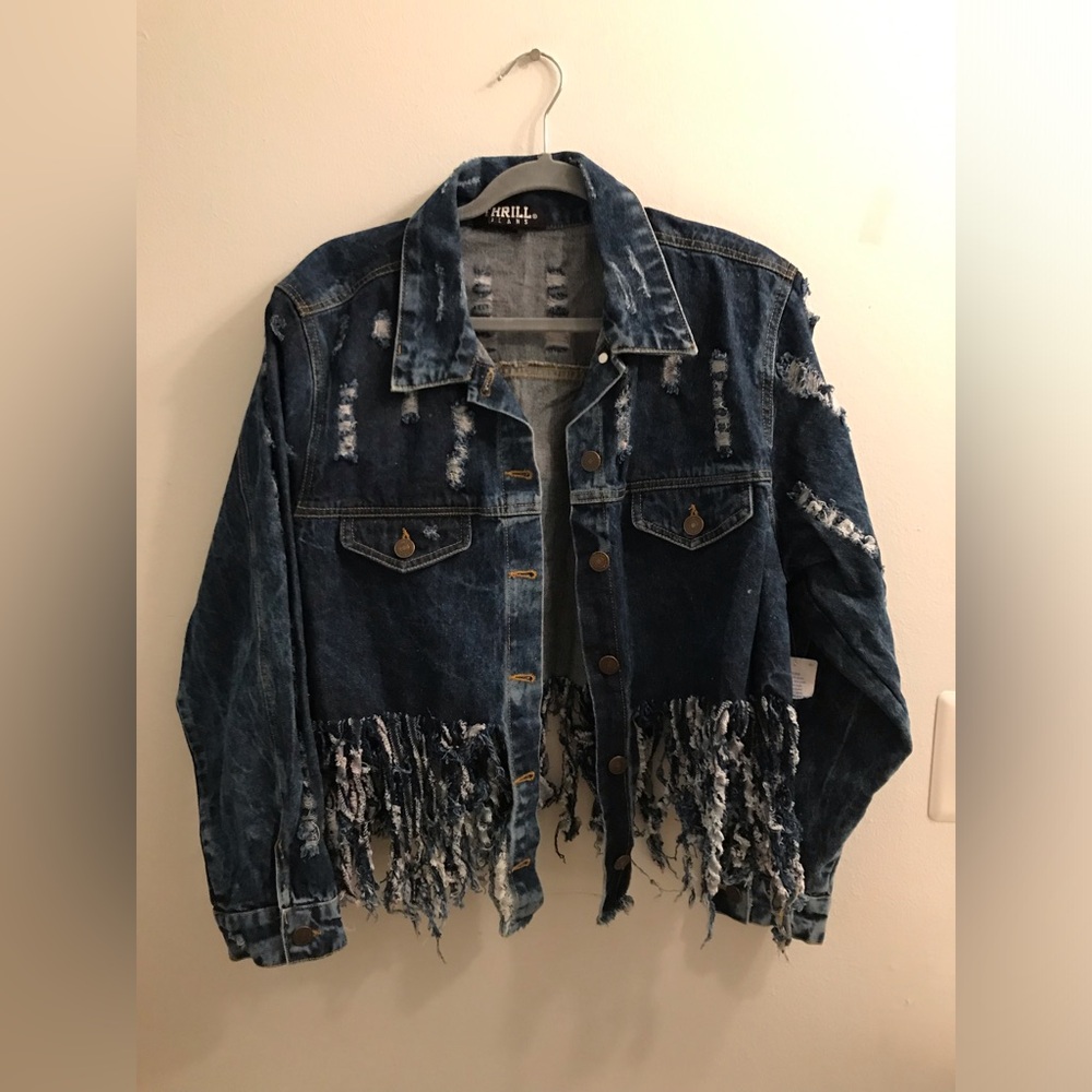 NWOT SHAGGED THRILL BLUE JEAN JACKET / SIZE 2X